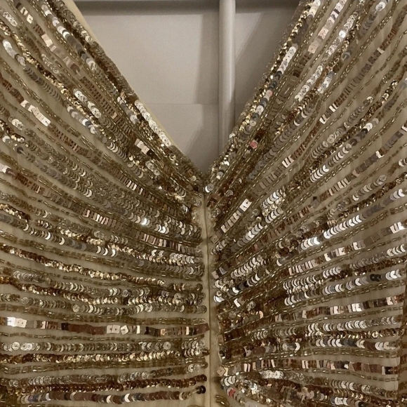 Mac Duggal Gold sequin High Low Dress - Picture 7 of 12